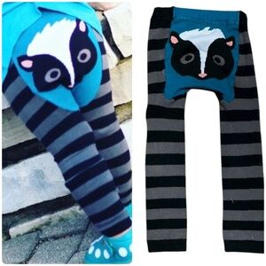 Doodle Pants Blue and Gray Leggings